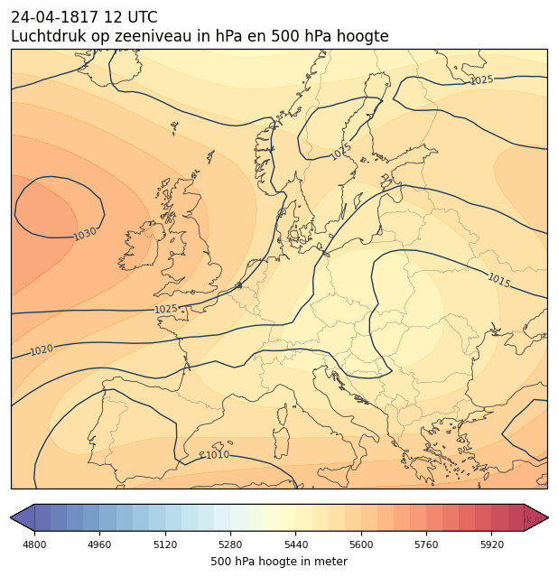 Weerkaart van 24 april 1817 om 12 UTC