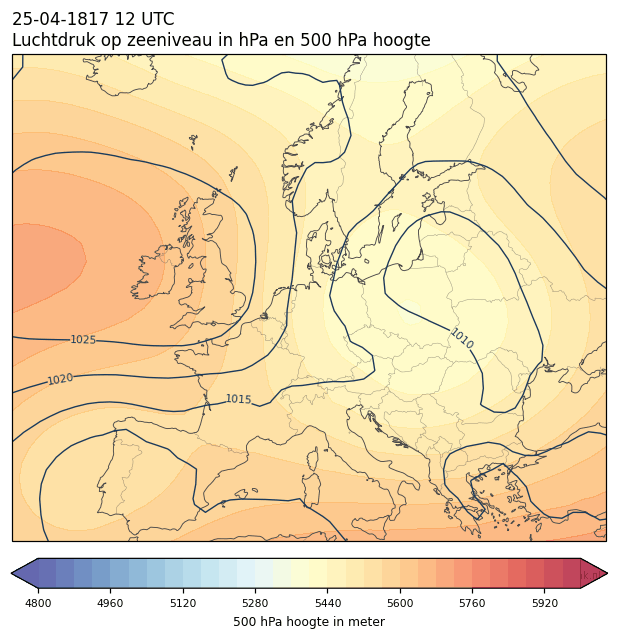 Weerkaart van 25 april 1817 om 12 UTC
