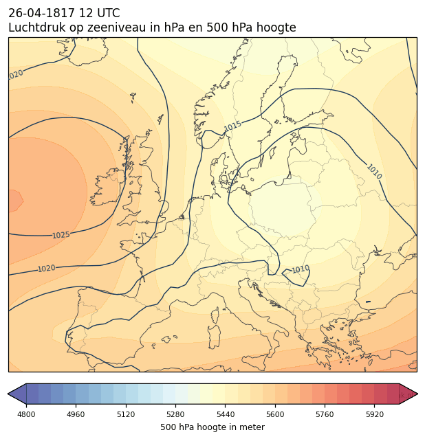 Weerkaart van 26 april 1817 om 12 UTC
