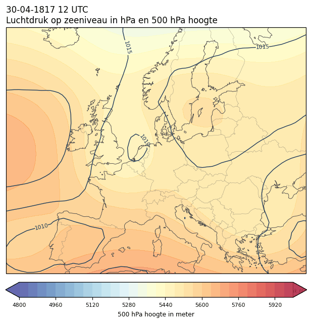Weerkaart van 30 april 1817 om 12 UTC