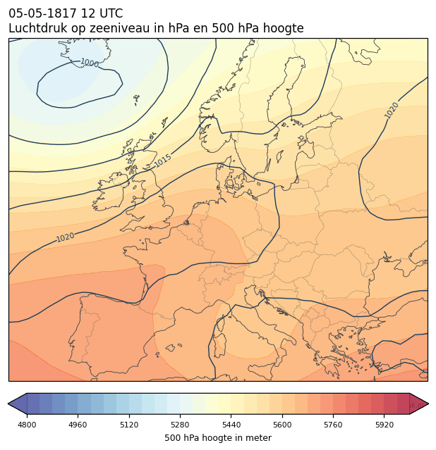 Weerkaart van 5 mei 1817 om 12 UTC