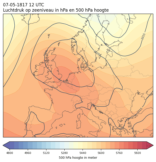Weerkaart van 7 mei 1817 om 12 UTC