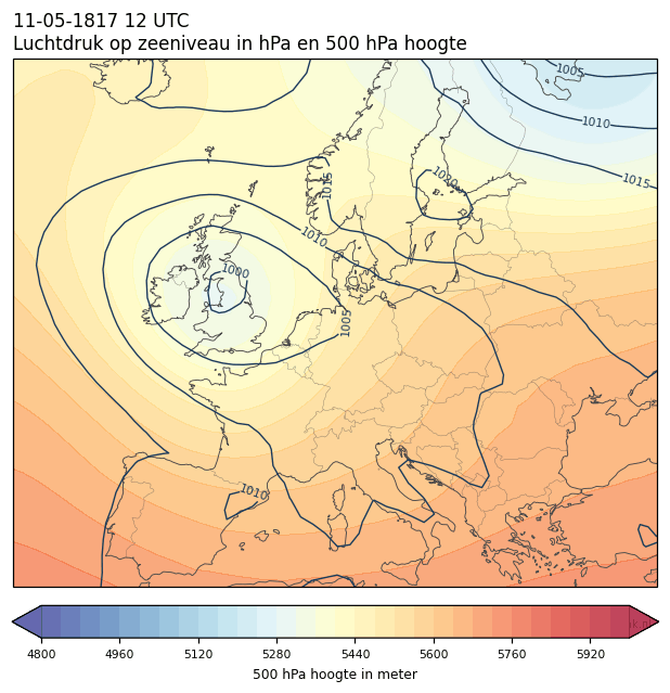 Weerkaart van 11 mei 1817 om 12 UTC
