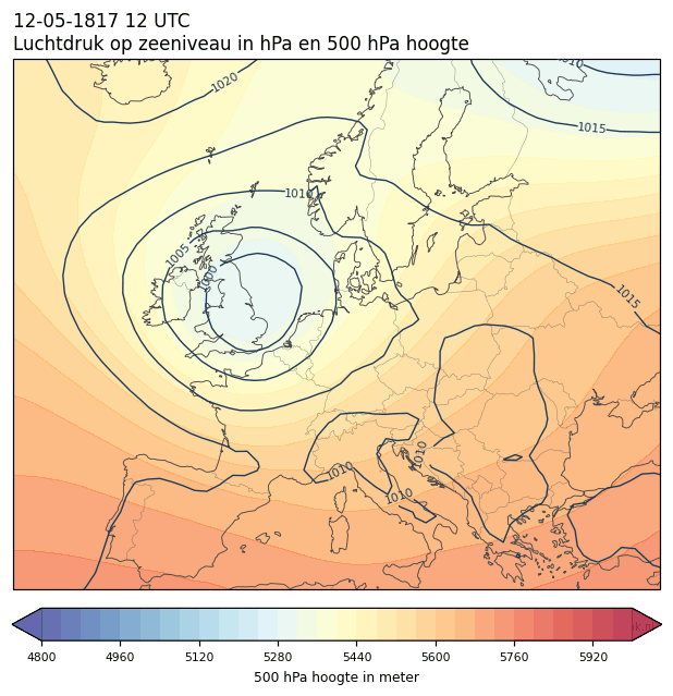 Weerkaart van 12 mei 1817 om 12 UTC