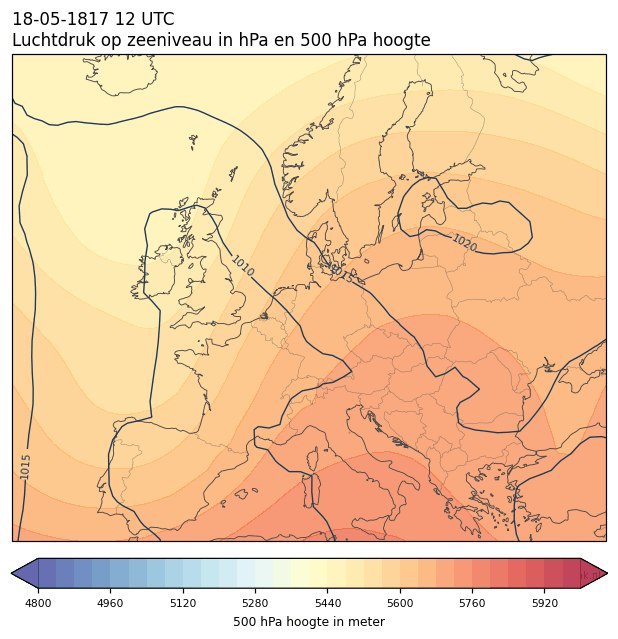 Weerkaart van 18 mei 1817 om 12 UTC