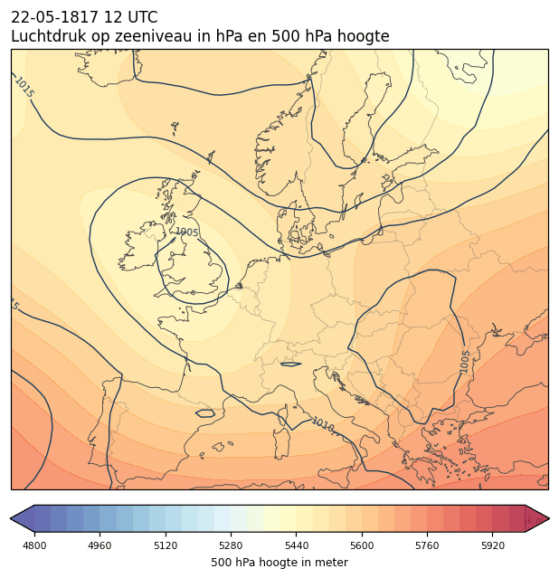 Weerkaart van 22 mei 1817 om 12 UTC