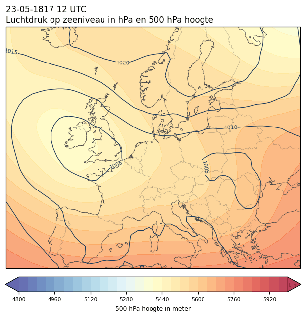 Weerkaart van 23 mei 1817 om 12 UTC