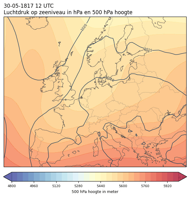Weerkaart van 30 mei 1817 om 12 UTC