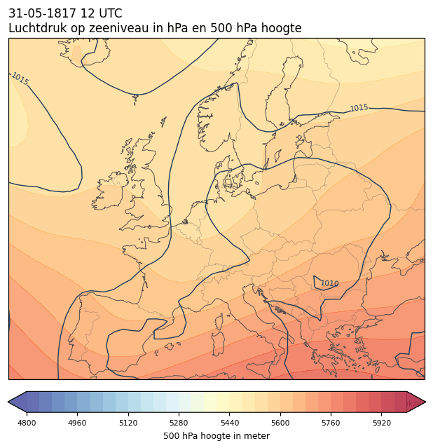 Weerkaart van 31 mei 1817 om 12 UTC