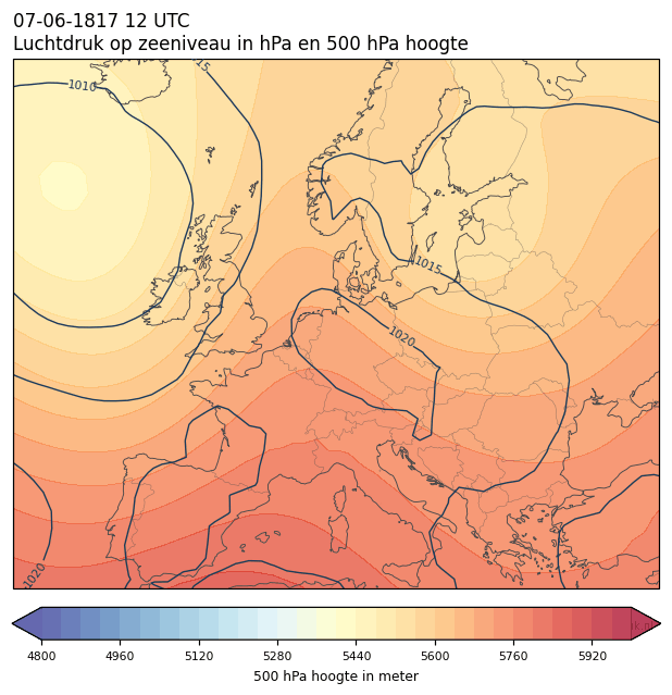 Weerkaart van 7 juni 1817 om 12 UTC