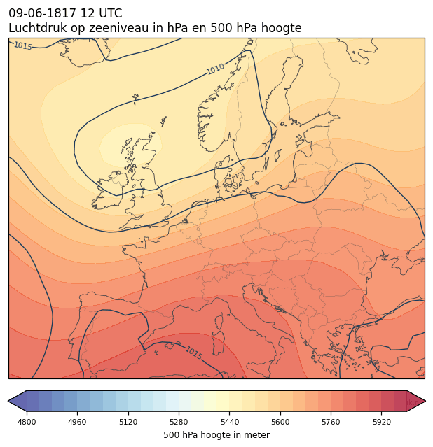Weerkaart van 9 juni 1817 om 12 UTC