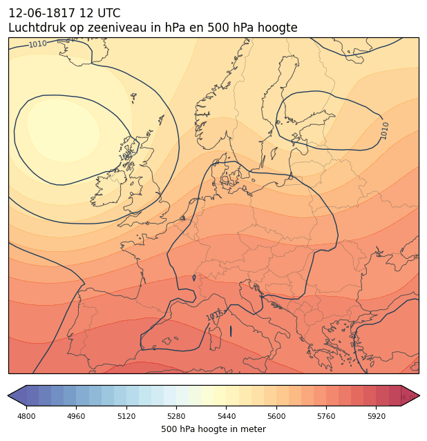 Weerkaart van 12 juni 1817 om 12 UTC