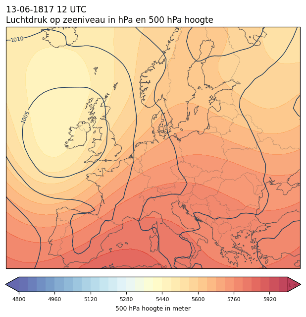 Weerkaart van 13 juni 1817 om 12 UTC