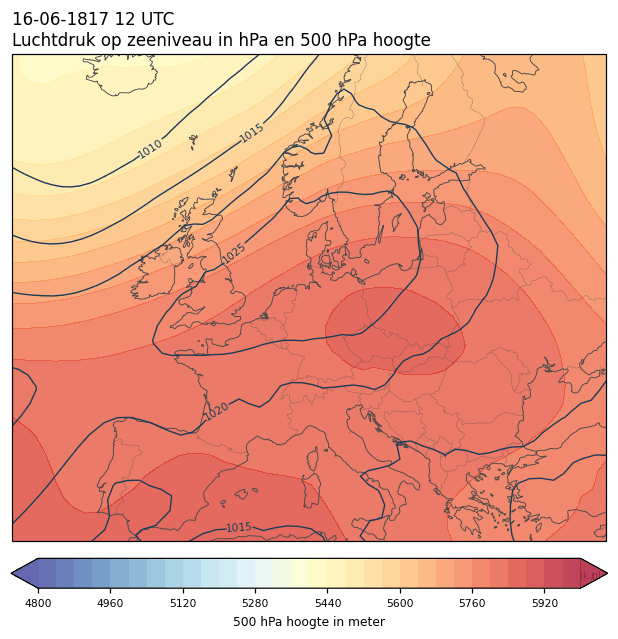 Weerkaart van 16 juni 1817 om 12 UTC