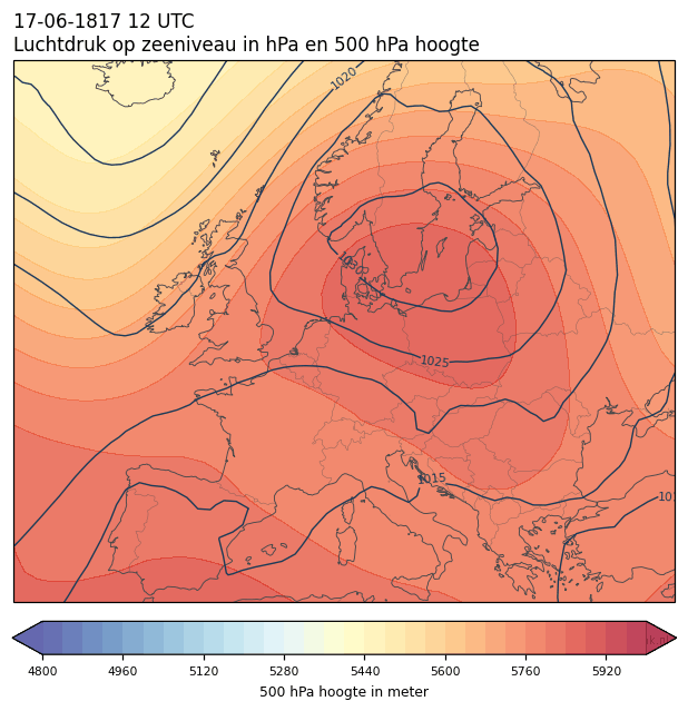 Weerkaart van 17 juni 1817 om 12 UTC