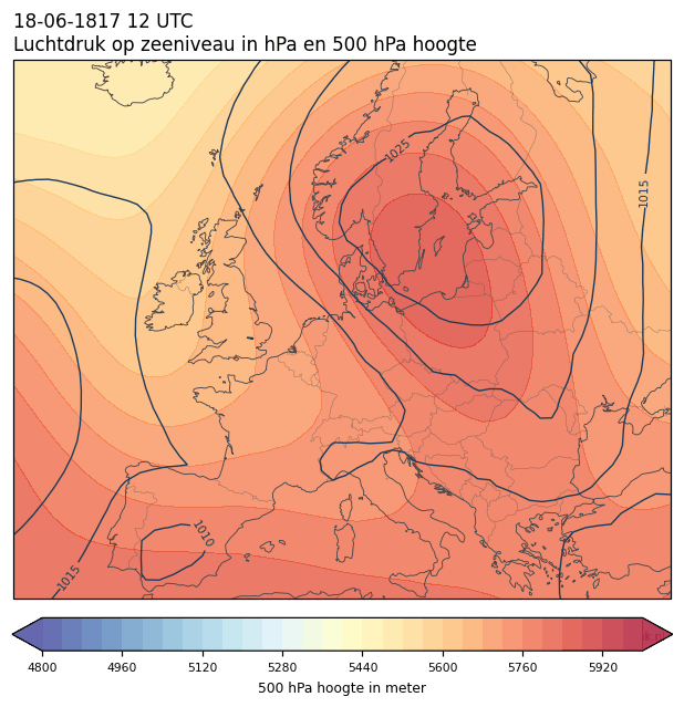 Weerkaart van 18 juni 1817 om 12 UTC