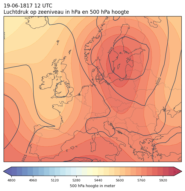 Weerkaart van 19 juni 1817 om 12 UTC