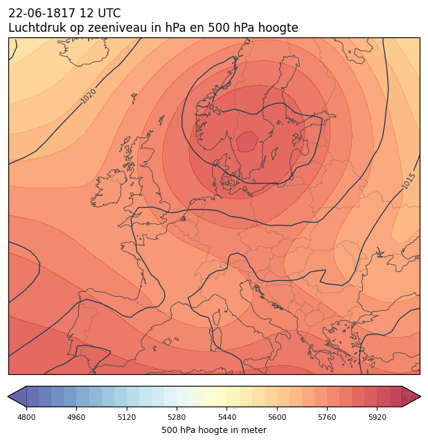 Weerkaart van 22 juni 1817 om 12 UTC