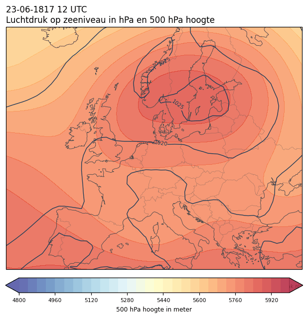 Weerkaart van 23 juni 1817 om 12 UTC