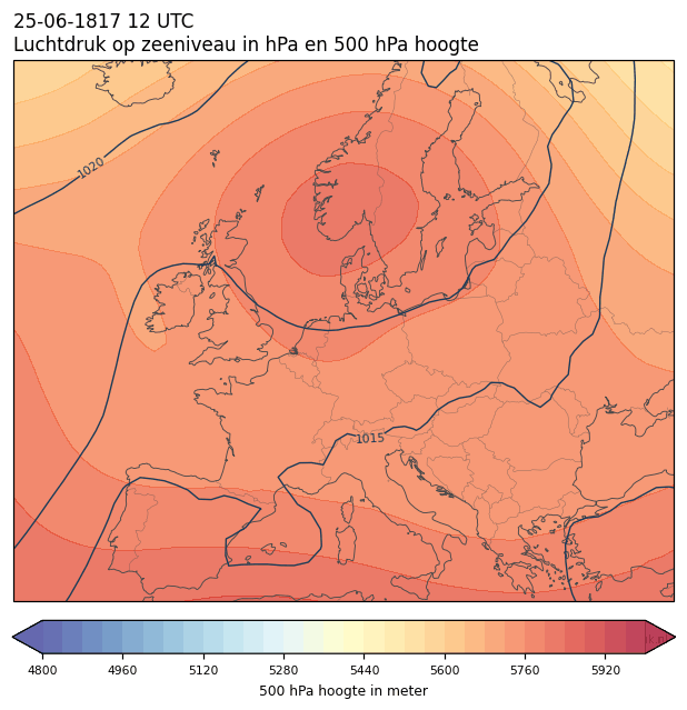 Weerkaart van 25 juni 1817 om 12 UTC