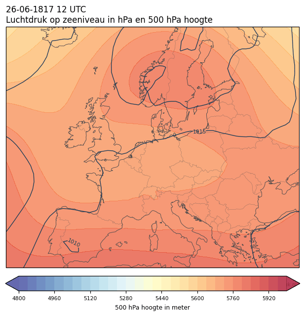 Weerkaart van 26 juni 1817 om 12 UTC