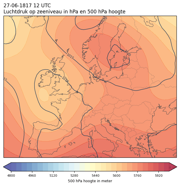 Weerkaart van 27 juni 1817 om 12 UTC