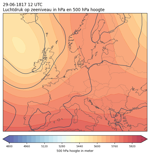 Weerkaart van 29 juni 1817 om 12 UTC