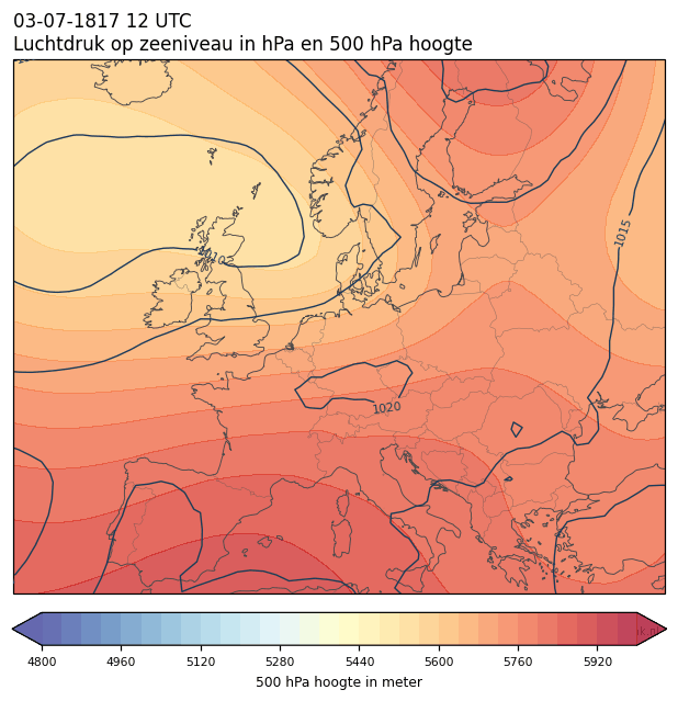 Weerkaart van 3 juli 1817 om 12 UTC