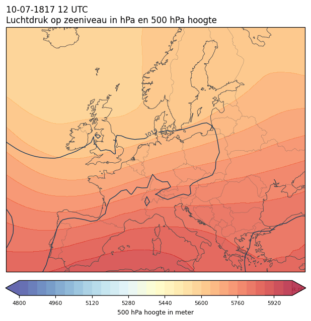 Weerkaart van 10 juli 1817 om 12 UTC