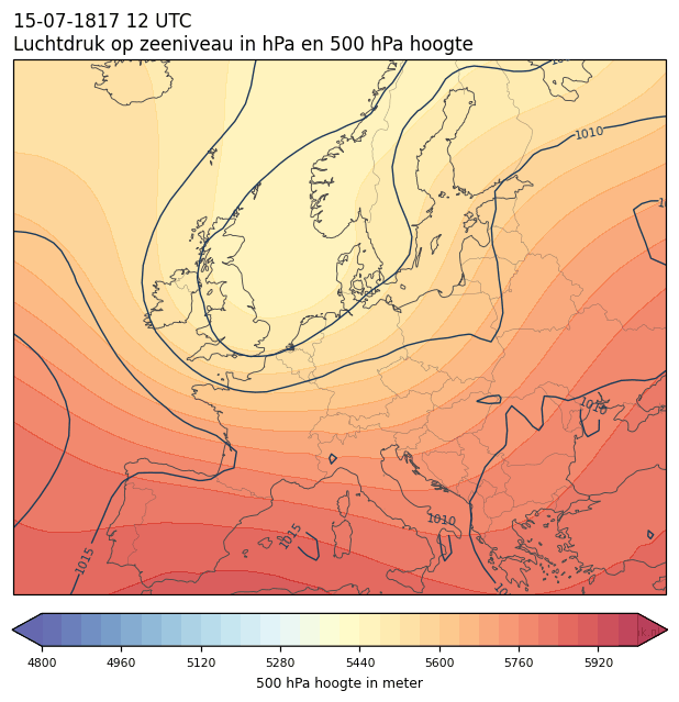 Weerkaart van 15 juli 1817 om 12 UTC