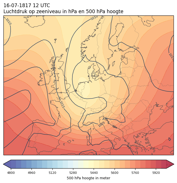 Weerkaart van 16 juli 1817 om 12 UTC