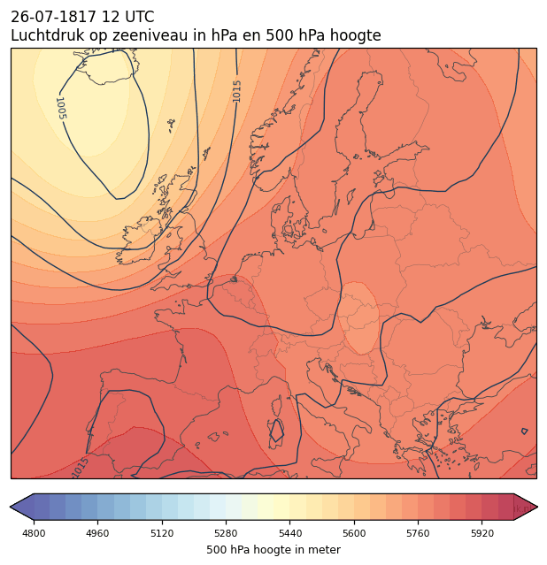 Weerkaart van 26 juli 1817 om 12 UTC