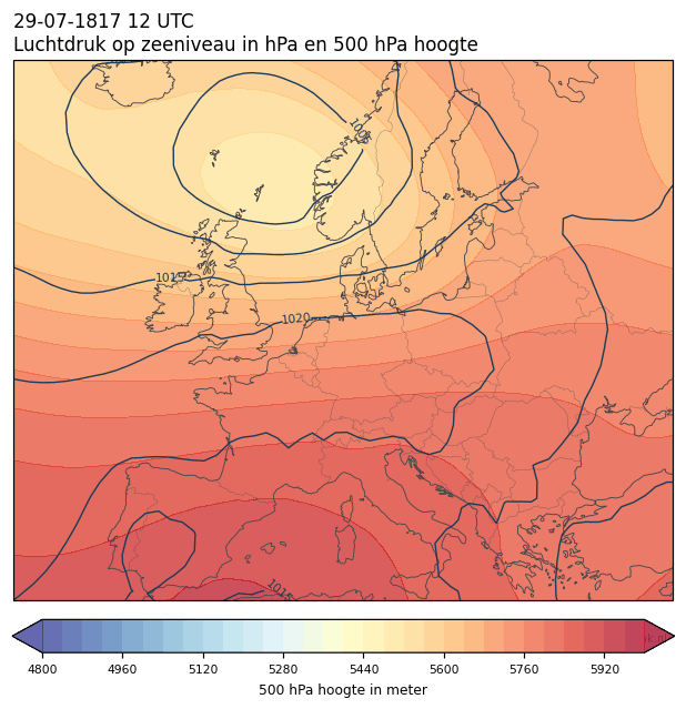 Weerkaart van 29 juli 1817 om 12 UTC