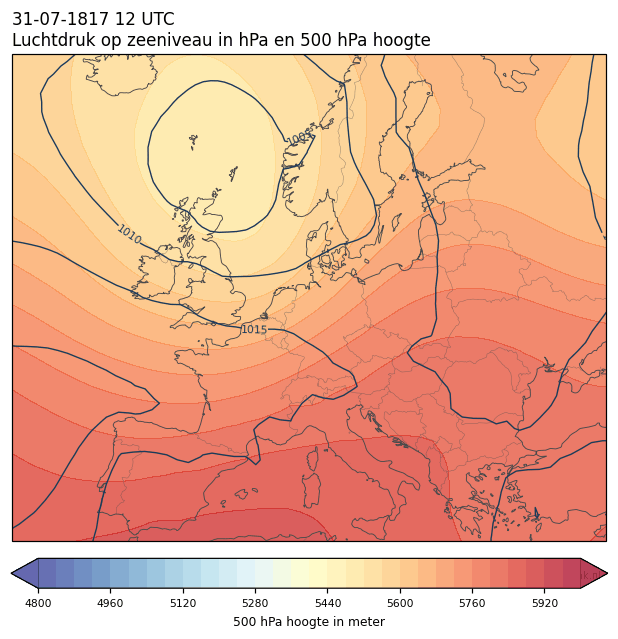 Weerkaart van 31 juli 1817 om 12 UTC