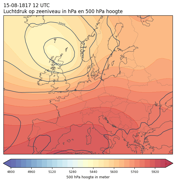 Weerkaart van 15 augustus 1817 om 12 UTC