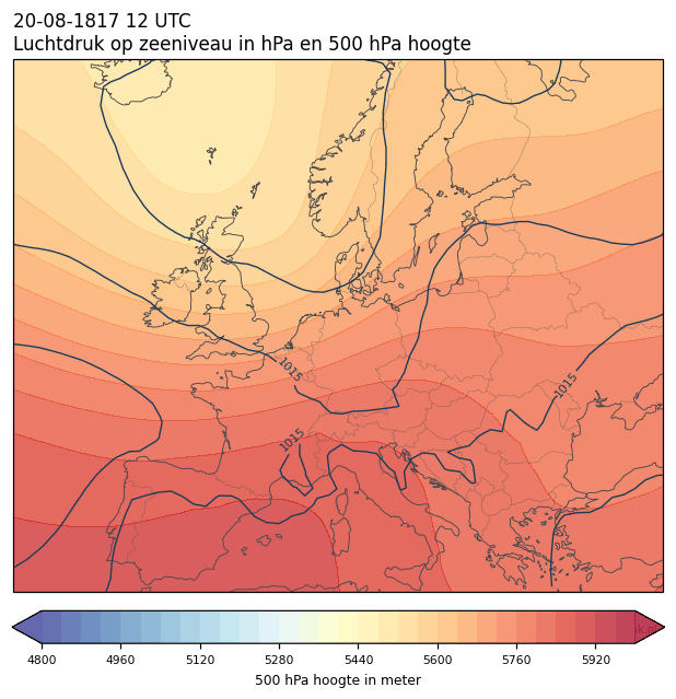 Weerkaart van 20 augustus 1817 om 12 UTC