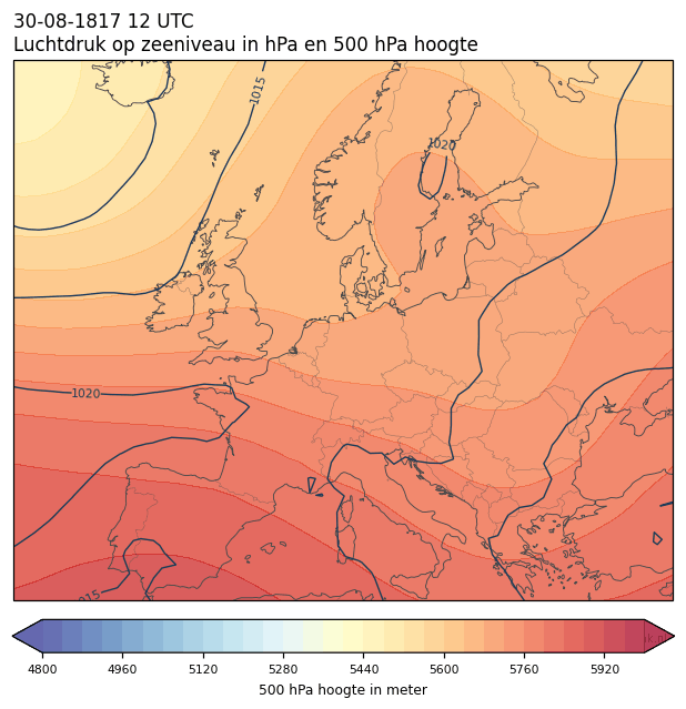 Weerkaart van 30 augustus 1817 om 12 UTC