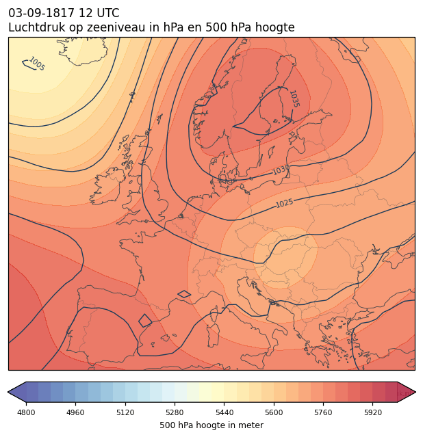 Weerkaart van 3 september 1817 om 12 UTC