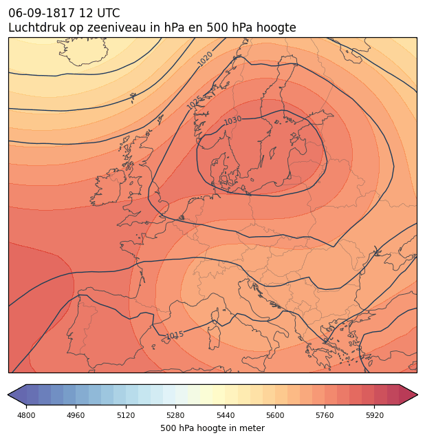 Weerkaart van 6 september 1817 om 12 UTC