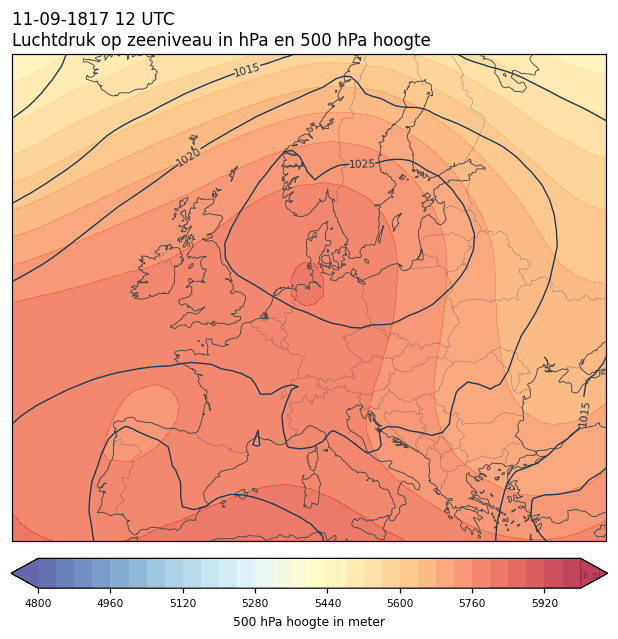 Weerkaart van 11 september 1817 om 12 UTC