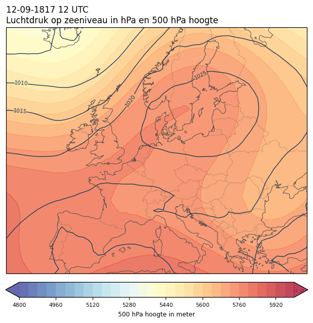 Weerkaart van 12 september 1817 om 12 UTC