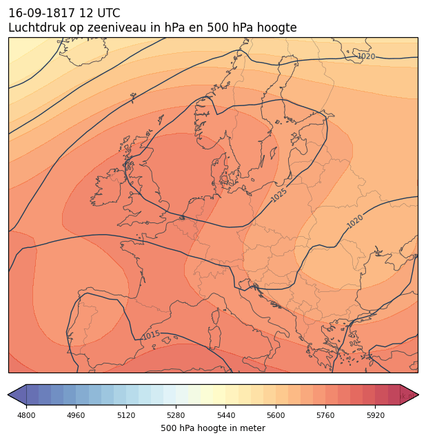 Weerkaart van 16 september 1817 om 12 UTC