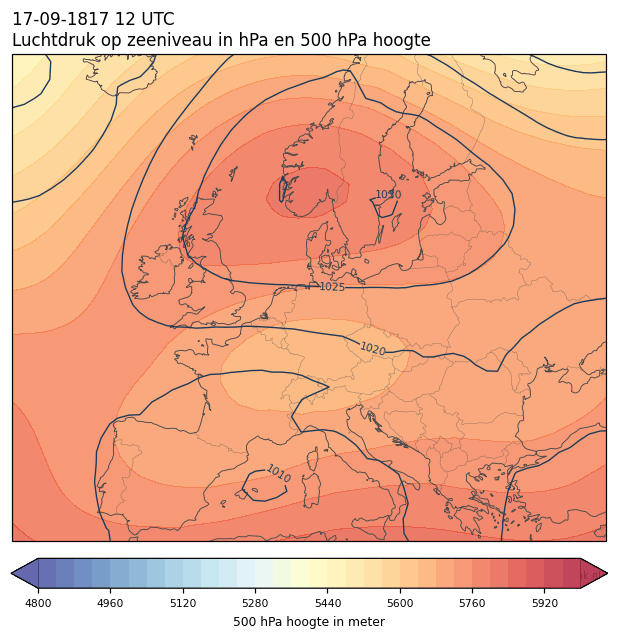 Weerkaart van 17 september 1817 om 12 UTC