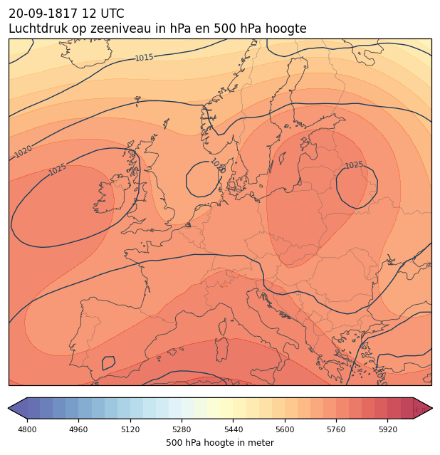 Weerkaart van 20 september 1817 om 12 UTC