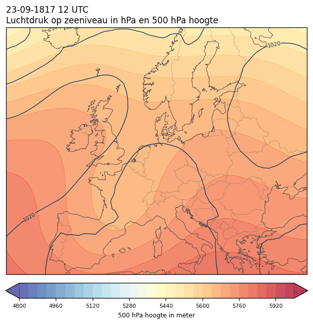 Weerkaart van 23 september 1817 om 12 UTC