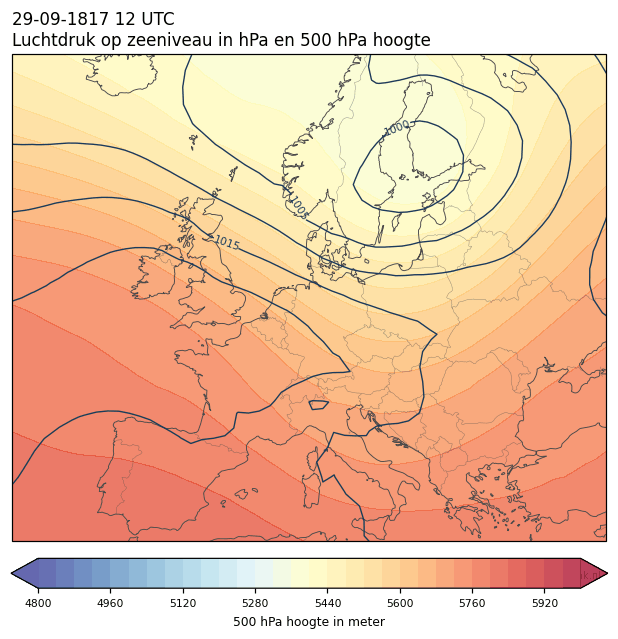 Weerkaart van 29 september 1817 om 12 UTC