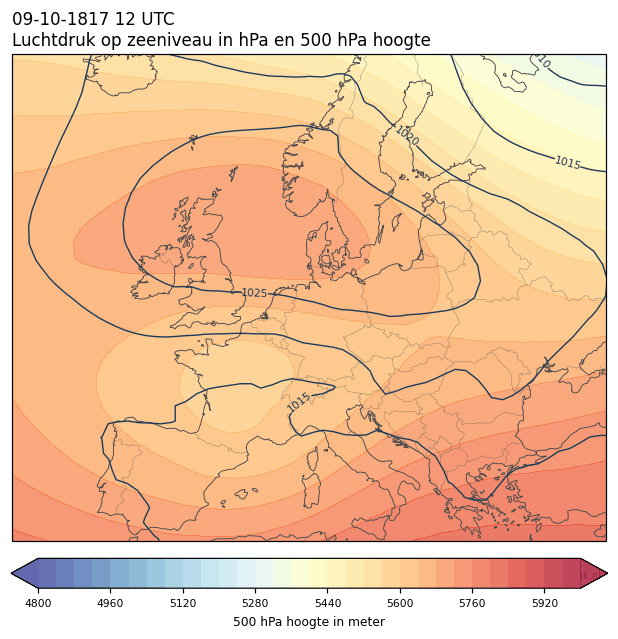 Weerkaart van 9 oktober 1817 om 12 UTC
