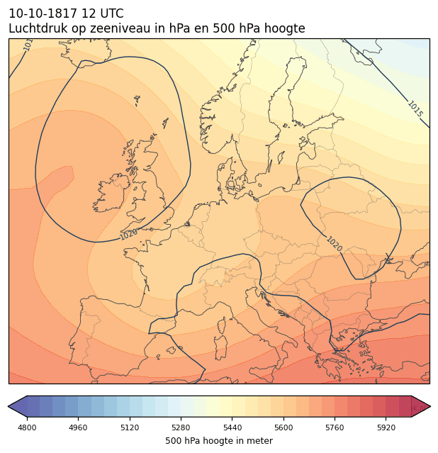Weerkaart van 10 oktober 1817 om 12 UTC