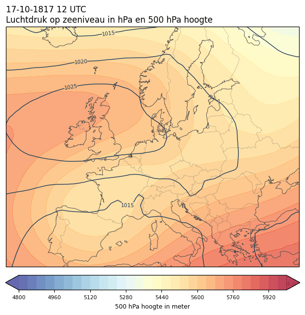 Weerkaart van 17 oktober 1817 om 12 UTC