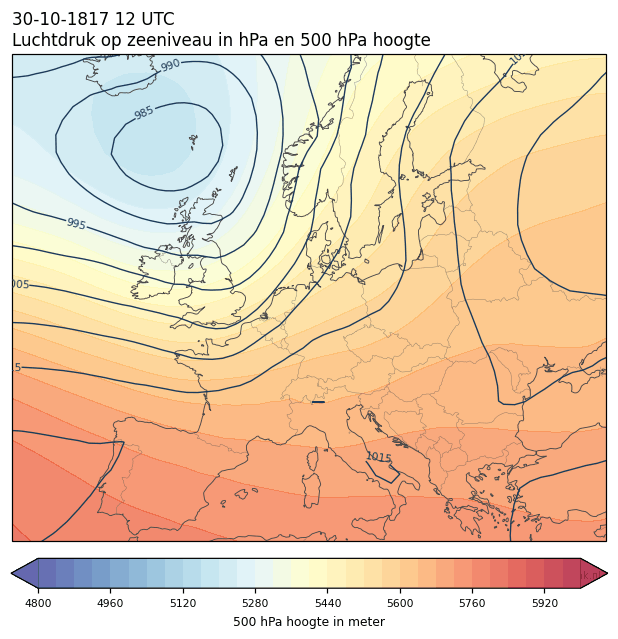 Weerkaart van 30 oktober 1817 om 12 UTC